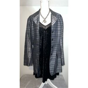 Vintage Metallic Blazer Shacket Women’s 16 Silver